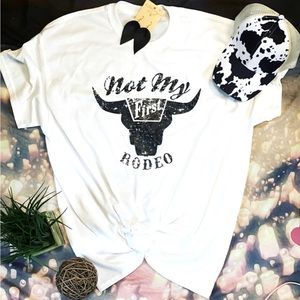 Not My First Rodeo Graphic Tee White Size XL Gildan New, Never Worn
